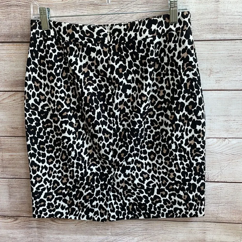J CREW‎ THE PENCIL SKIRT IN LEOPARD PRINT